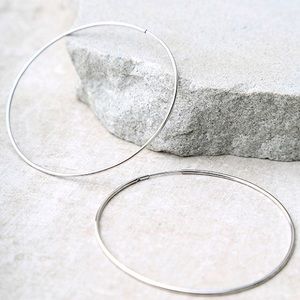 Silver Hoop Earrings 925 Brand New 50 mm